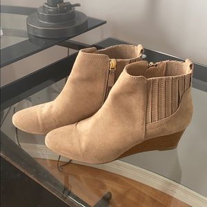 Suede Brown Small Heel Booties